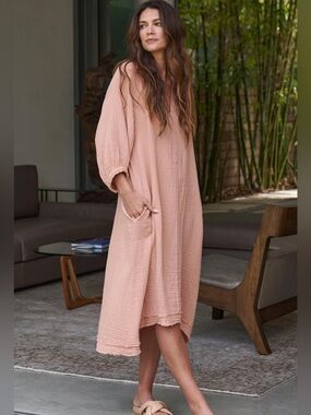 Ocean + Main Sedona Gauze Dress With Pockets